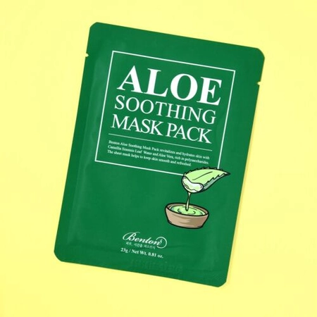 A koreai Benton Aloe Soothing Mask Pack fátyolmaszkja 48% aloe vera kivonattal készült, hogy azonnal és intenzíven nyugtassa és hidratálja a szükségben lévő bőrt.